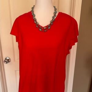 NorthStyle Bold Red V-Neck Top